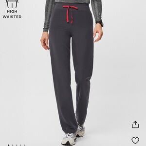 Figs High-Waisted Livingston Scrub Pants in Charcoal